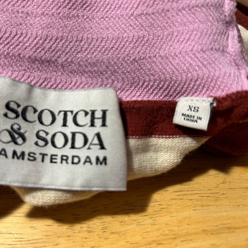 Striped Pink and Maroon Cropped Knit Top - Picture 7 of 7